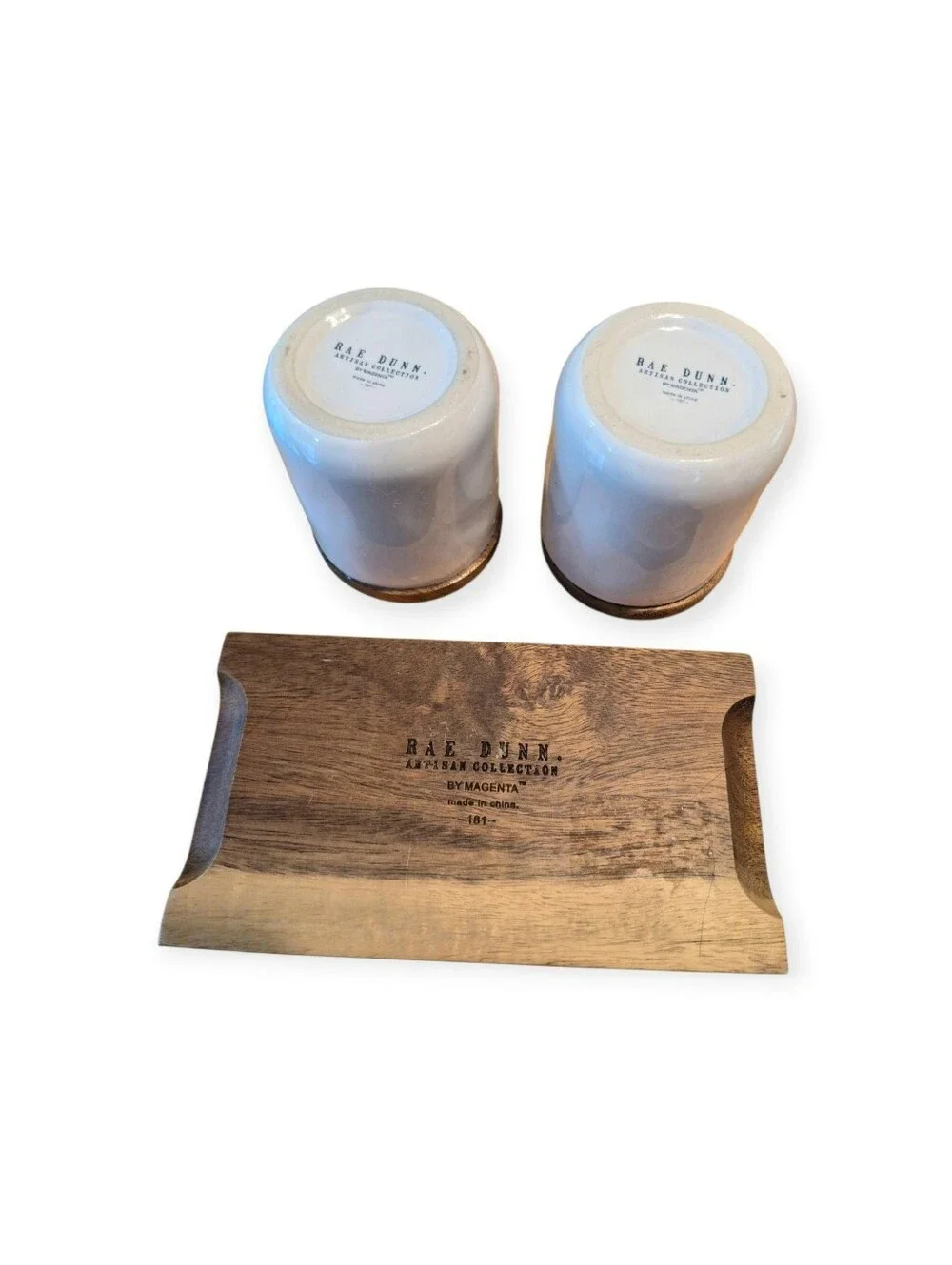 Rae Dunn Sparkle & Shine Ceramic Canister Set with Wood Lids